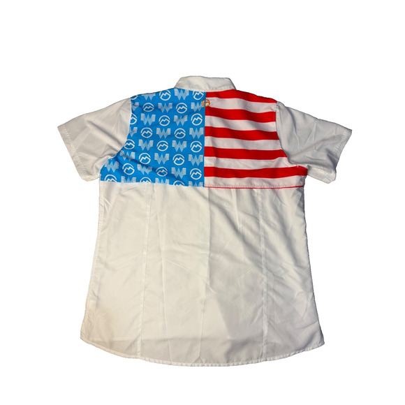 Whataburger Magellan Acadamy USA Flag Vented Fishing Shirt Women's XL 2023 - Picture 1 of 10